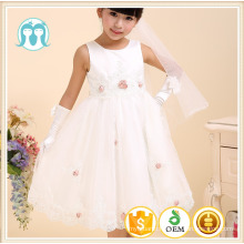 kids party dress wedding dress appliqued flower dress